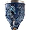 Blue Dragon Goblet Stainless Steel Dungeons and Dragons Gift Chalice Wine Goblet 7 Oz. (Blue Sword Dragon)