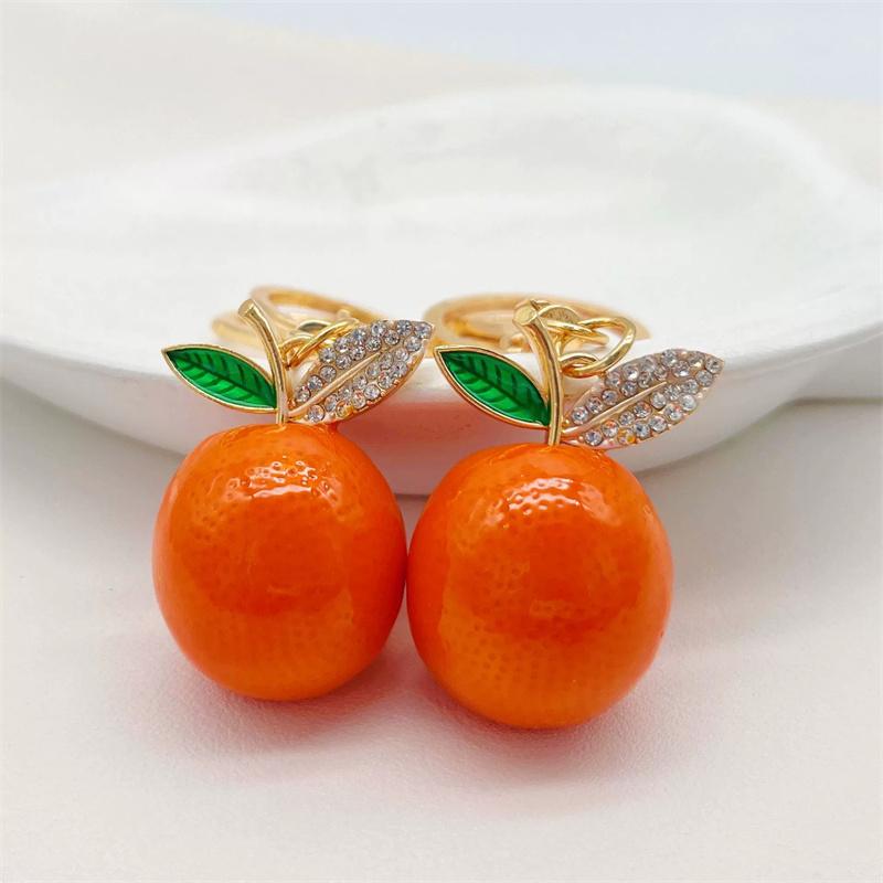 Kreatives Mode-Orangener Taschenanhänger - Frisches Hängendes Ornament Frucht-Kartenhalter DIY-Zubehör Taschenanhänger