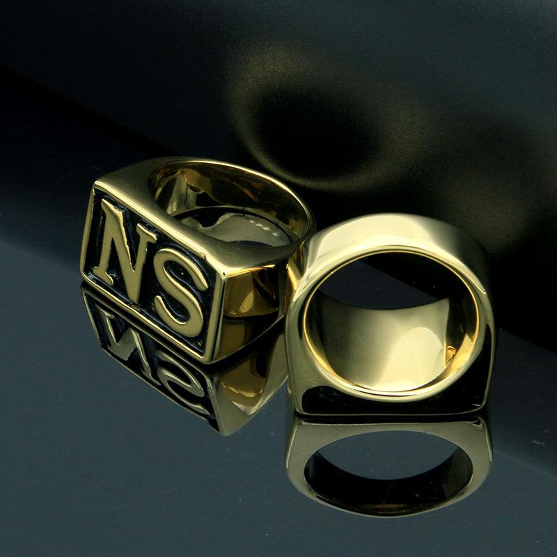 Men's European American Hip Hop Titanium Steel Punk Ring