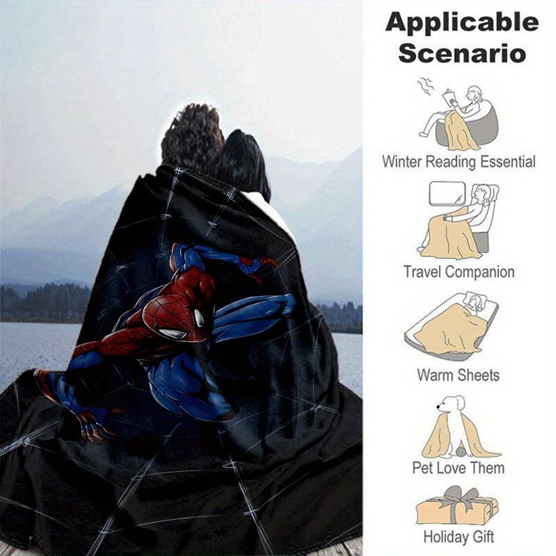 1pc Spider-Man Printing Blanket - Soft, All-Season Throw for Office Blanket, | Personalized Gift with Adorable Cartoon Design