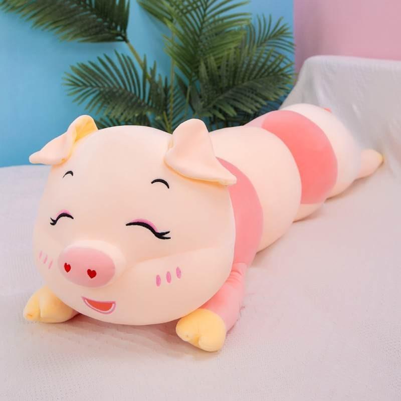 

Long Plush Pig Toy Caterpillar Pillow Cartoon Animal Doll For Kids Sleeping Squinting,60cm/23.62in