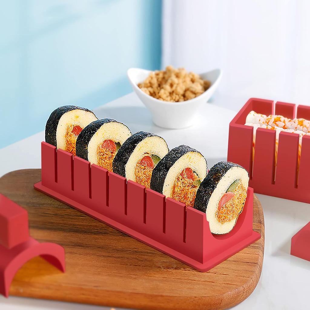 HI NINGER Sushi Making Kit Deluxe Edition Complete Sushi Maker Kit 12PCS Home Sushi Mold Press with Sushi Rice Roll Mold Shapes,Fork , Sushi