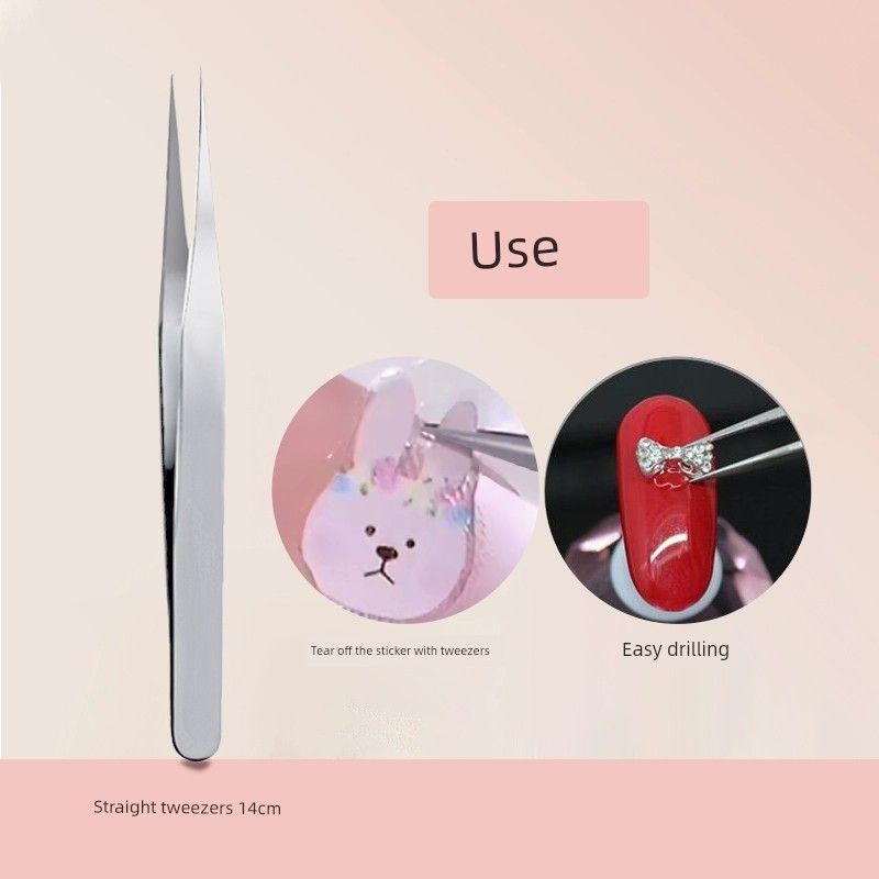 

Spring/Summer 2025 New Arrival Internet Celebrity Lemon Fruit Small Pattern Adhesive Nail Sticker Nail Ornament Small Accessories High-grade stainless steel straight tweezers]