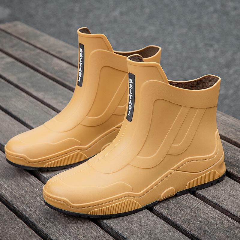Korean-Style Waterproof Couple's Rain Boots - Anti-Slip, Short Tube Rubber Shoes