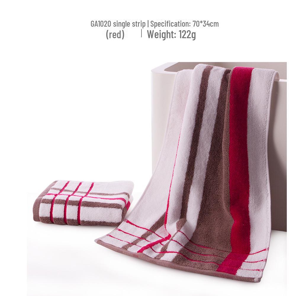 Thickened Soft Gold Plaid Cotton Face Towel - Absorbent & Fresh for Bathing