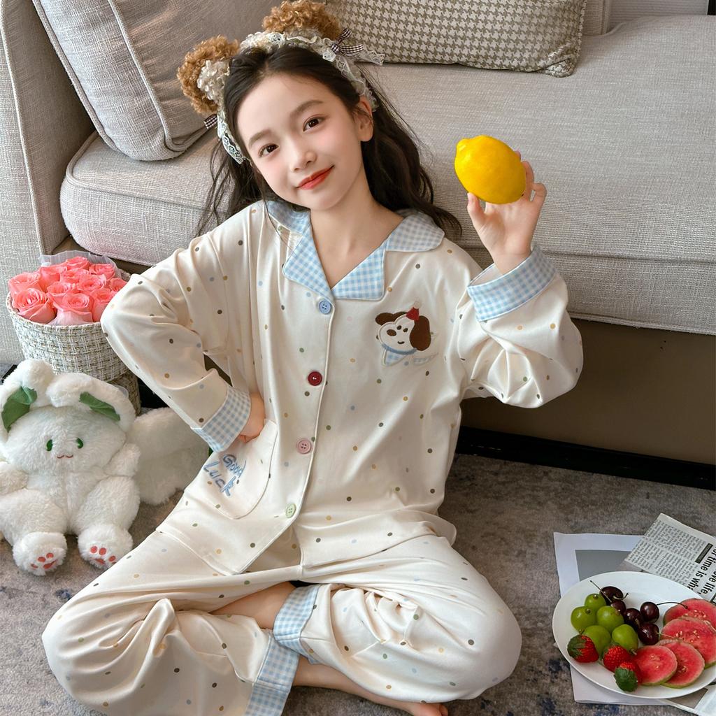 Girls Thermal Underwear Pajama Set Cartoon Warm Base Layer Sleepwear for Older Kids and Teen Girls Winter