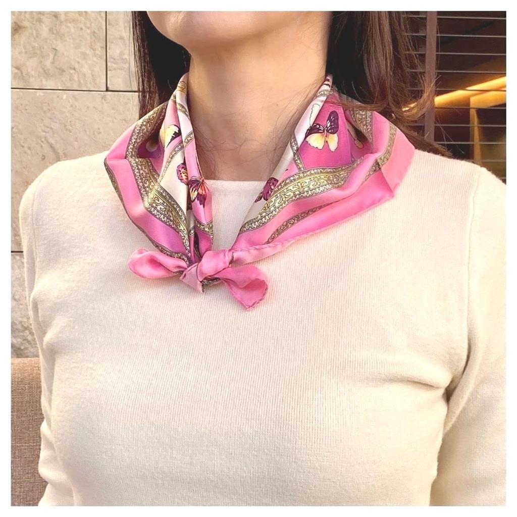 Silk 50x50cm Made in Butterfly Pink G.Barsanti&Figli Women's 100% Scarf, Small, Square, Italy, Design,