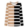 Women's Fashion V-Neck Long Sleeve Workwear With Pocket Striped Printed T-Shirt Top