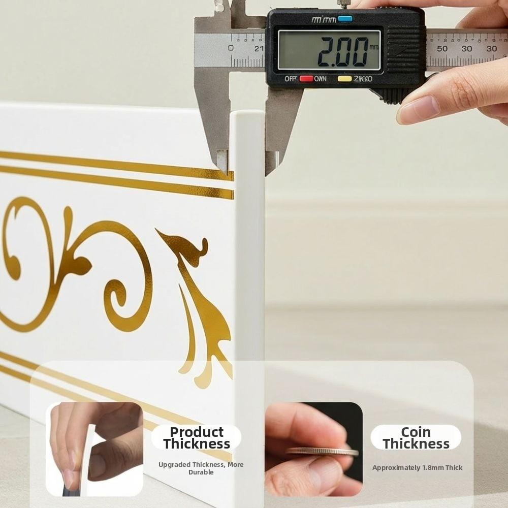 Thickened Self-Adhesive Skirting Board Waterproof Anti-Collision Decorative Baseboard Marble Pattern PVC