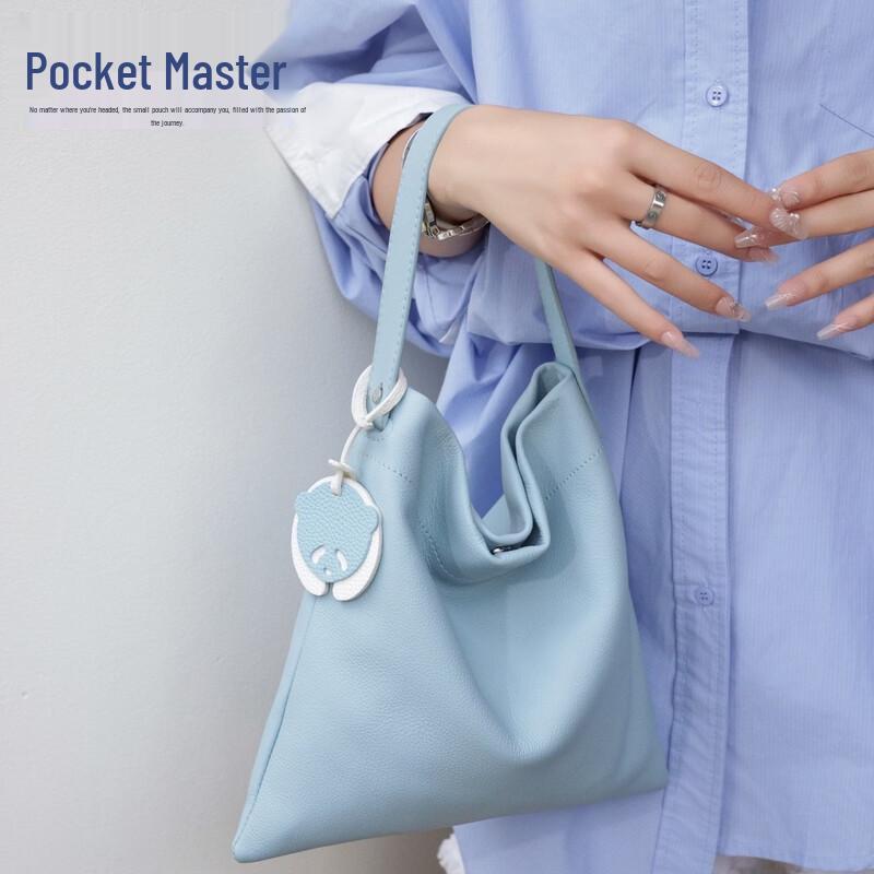 Dou Xiaozhu Nischenmode Echte Leder Eimertasche