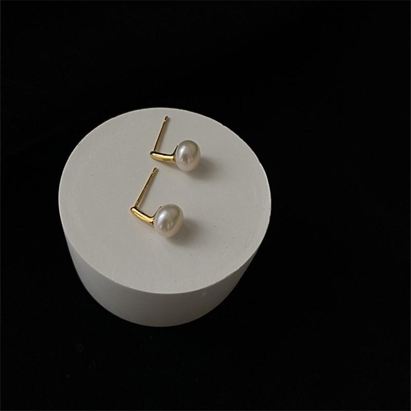 925 Sterling Silver French Exquisite Natural Freshwater Pearl Earrings for Women Temperament Wedding Party Jewelry Accessories