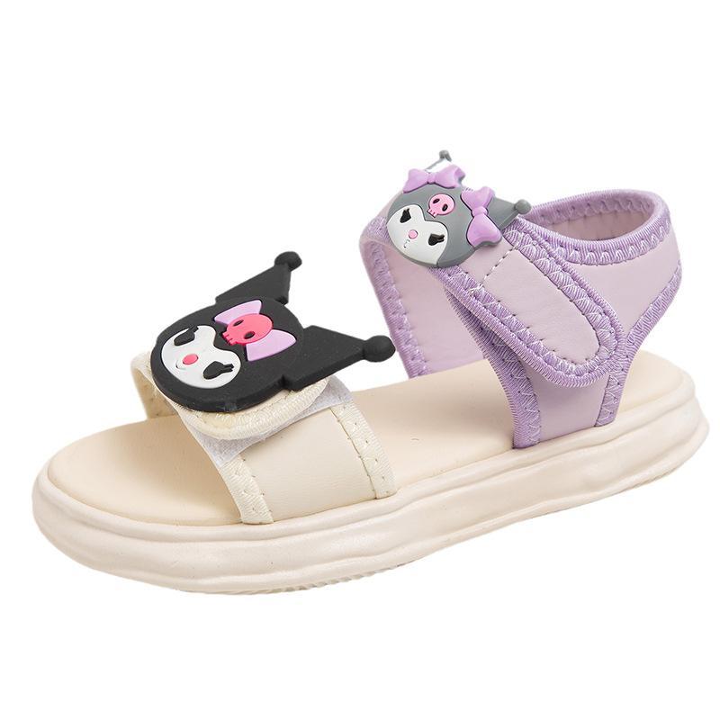 

Girls Sandals Summer New Style Little Girl Cartoon Bow Soft Sole Princess Shoes Children s Beach Shoes 26Code:Inner Length15.9cm фиолетовый