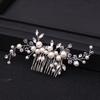 Silver Color Pearl Crystal Hair Combs Tiara For Women Bride Cheap Party Headpiece Wedding Hair Accessories Bridal Hair Jewelry