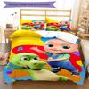 Juego de Ropa de Cama CoComelon de 3 Piezas Funda Nórdica con Cierre Incluye 1 Funda Nórdica y 2 Fundas de Almohada, Suave y Cómodo para Todas las Estaciones.