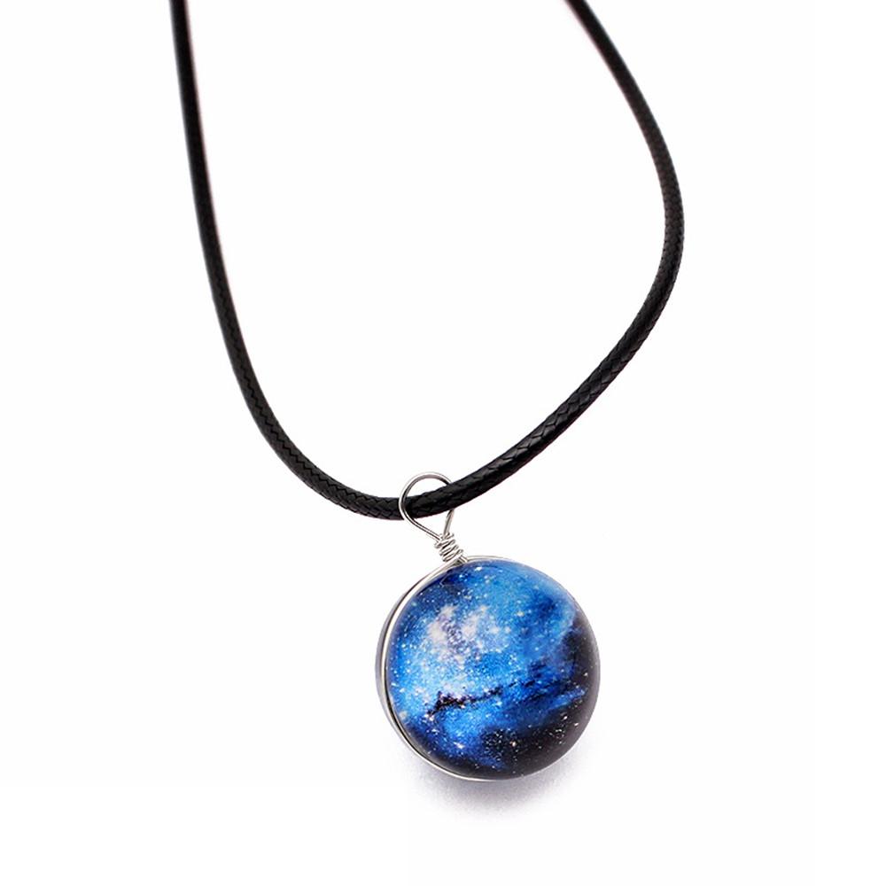 

Retro Glass Ball Pendant Necklace Glow in the Universe Choker