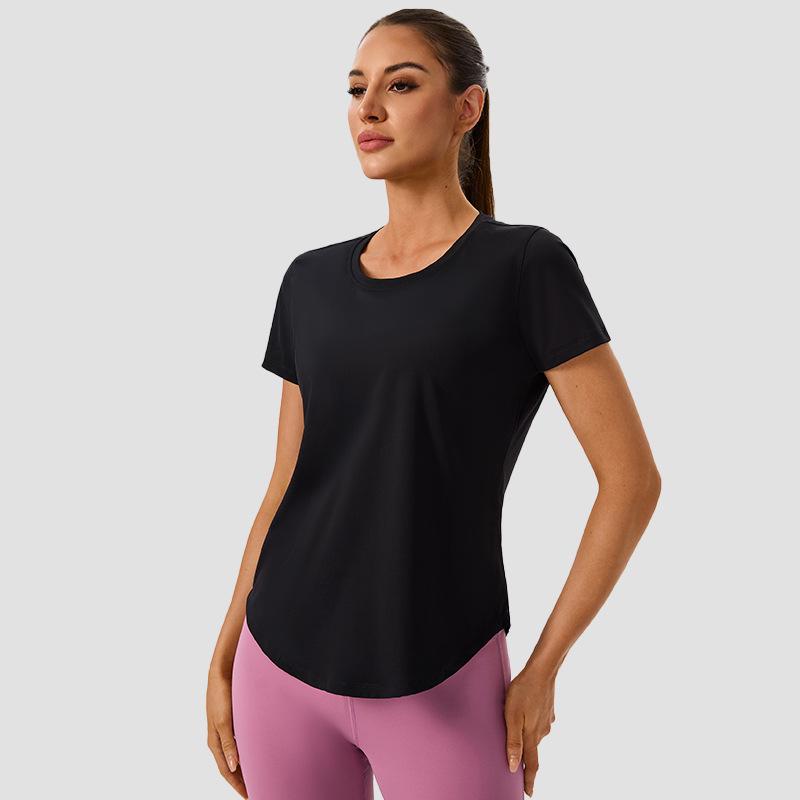 Dámské lehké krátkorukávé jógové triko - Prodyšné, rychleschnoucí, univerzální, přiléhavé sportovní oblečení pro trénink a fitness