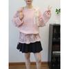 Gentle wind knitted sweater top early autumn new thin hollow sweet design sweater pullover woman