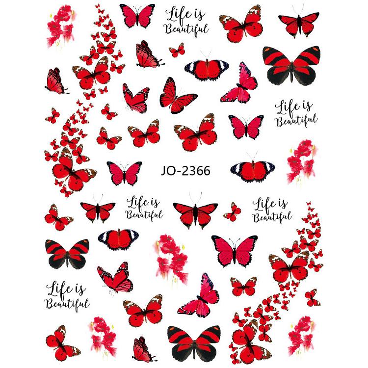 Butterfly Nail Stickers Colorful Butterflies Self Adhesive Transfer Sliders Wraps Manicures Foils DIY Decorations,Nail Art Tool