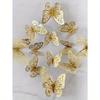 12pcs 3D Hollow Butterfly Wall Stickers For Cake Topper, Wedding Decoration, Home & Living Room, Birthday Party Decoration, Stickers, Wall Decal