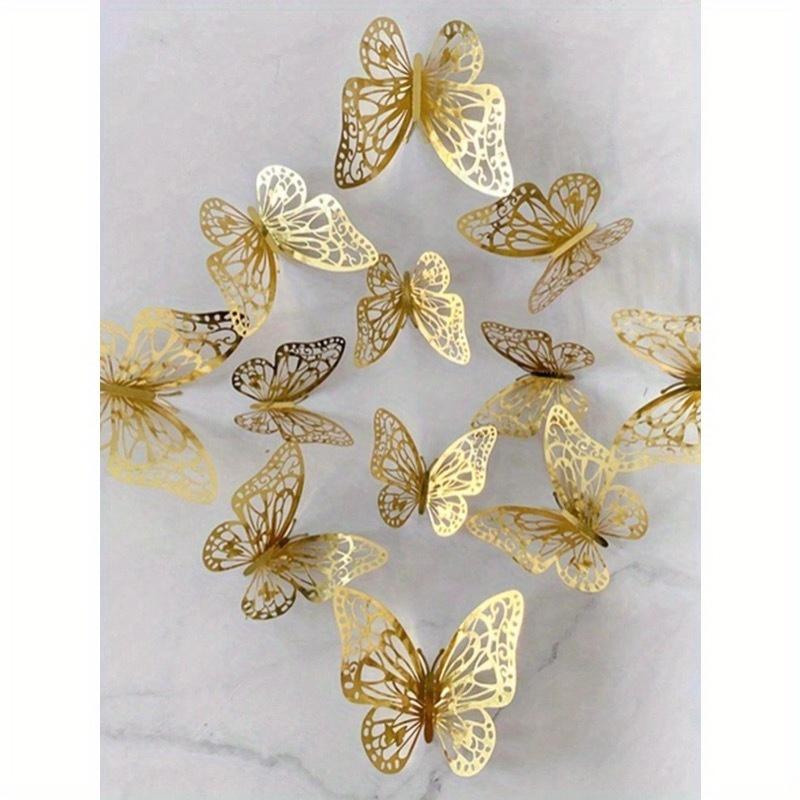 

12 шт. 3D Полые Наклейки на Стену в виде Бабочек для Топпера для Торта, Свадебного Украшения, Дома и Гостиной, Украшения для Вечеринки по Случаю Дня Рождения, Наклейки, Наклейка на Стену Silver 12pcs разноцветный