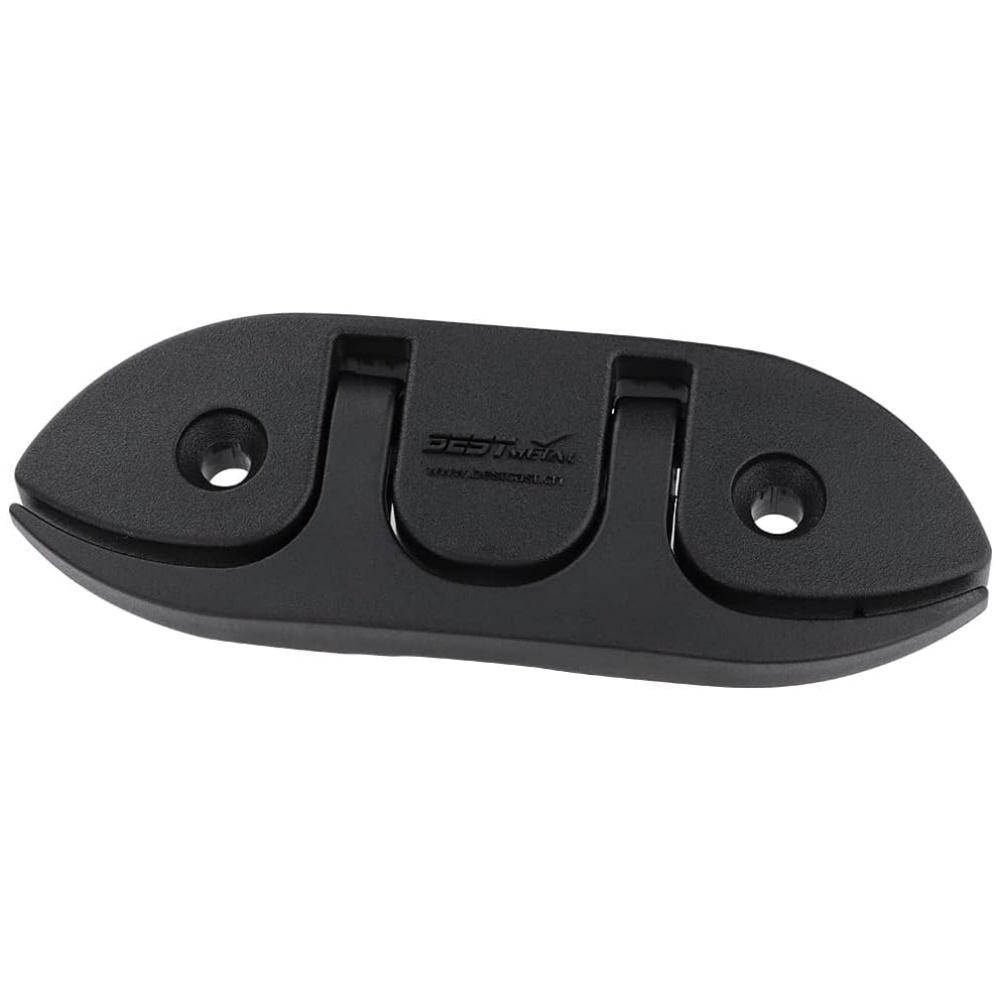 4 szt. 4,72" składane knagi, składane knagi dokujące z długimi i krótkimi śrubami. Nylon klasy morskiej, czarny, 2 otwory