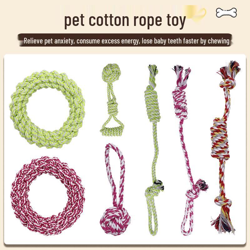 Teddy Bichon Puppy Rope Knot & Chewing Stick for Small/Medium Dogs