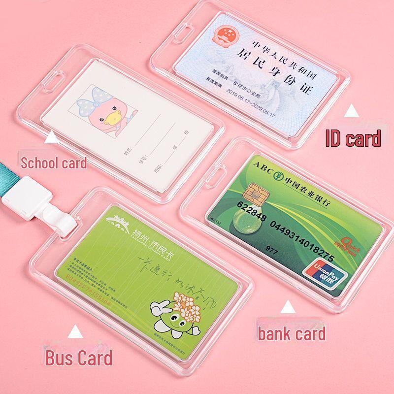 Transparent Flip-Open Card Holder for Student ID, Transit Pass, Bank Card, and Access Badge