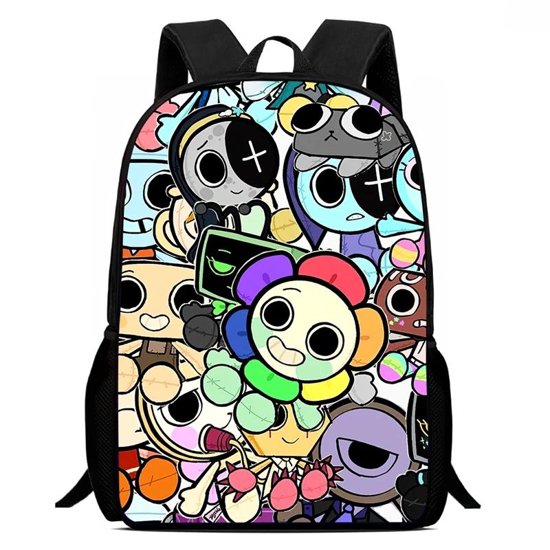Cartoon Dandy Printed Child School Backpack with Lunch Bags Pencil Bags for Age 4-10 Kids,Light Weight Bookbags for Boys Girls