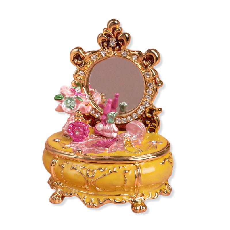 Metal Cloisonne Vanity Table Ornament, Light Luxury Home Decor Figurine, Creative Craft Gift for Dressing Table