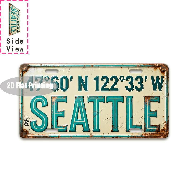 Tin Sign Vintage Durable Metal Plaque Wall Decor Home Office Bar Man Cave Bathroom City Coordinate Birth Year License Plate