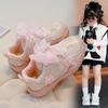Girls Princess Sports Shoes Non-slip Flowers Mesh Lace Bow Kids Running Shoes Breathable 2025 New Children Casual Shoes Sweet