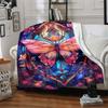1pc Butterfly Garden Lightweight Flannel Blanket, Comfortable and Warm Blanket, for Office and Camping Sofa Bed174