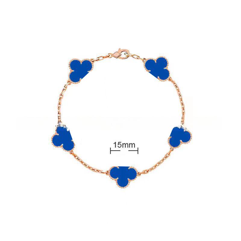 15MMHigh-quality Four-leaf Clover Five-flower Bracelet for Women 18k Natural White Mother-of-pearl and Red Chalcedony Bracelet