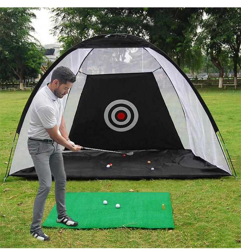 Golf Übungsnetz Indoor 2M Oxford-Stoff Golf Übungszelt Outdoor Garten Rasen Tragbare Golf Trainingsausrüstung Zubehör