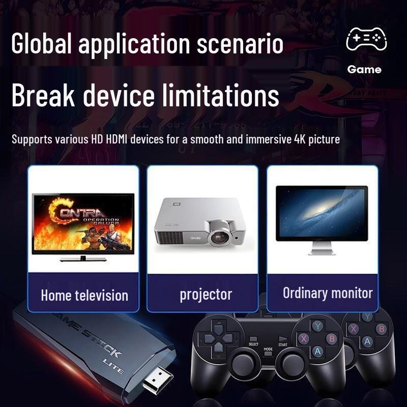 New M8 Retro Wireless Game Console with Dual PS1 Arcade HD Controllers