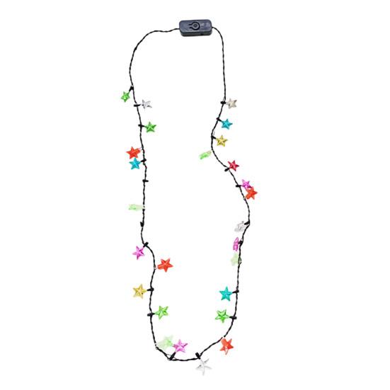 

Three-dimensional LED Light Necklace Lighting Effect Colorful Christmas Star Light Necklace Decor for Festival разноцветный