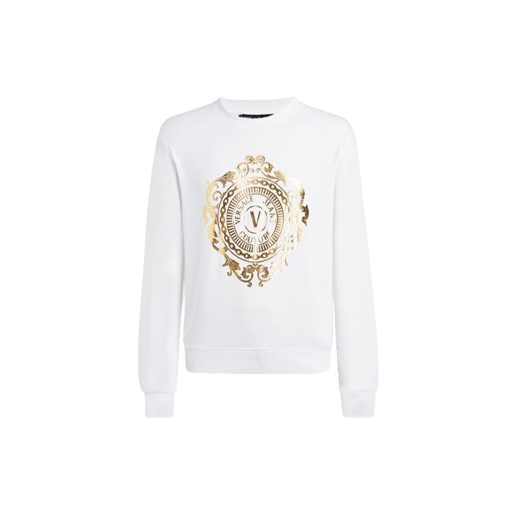 VERSACE JEANS COUTURE Sweatshirts Men's White Crew Neck Moderate B7GWA73F-30453-K41