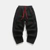 2024 Winter New Men Solid Color Fleece Pants Men Warm Retro Casual Lamb Wool Pants Men Streetwear Hiphop Loose Wide Leg Pants Mens Thick Trousers