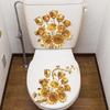 2 Sheets Bathroom Wall Background Decal Gold Flower Pearl Waterproof Toilt Sticker Home Decoration Self-adhesive Posters