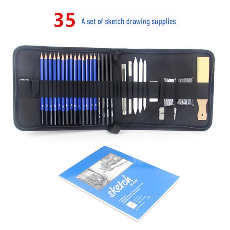 Sketch and Color Set: 35/71/145 Sketch Pencils, 72/120/180 Colored Pencils, 33/42/83/182 Drawing Pens
