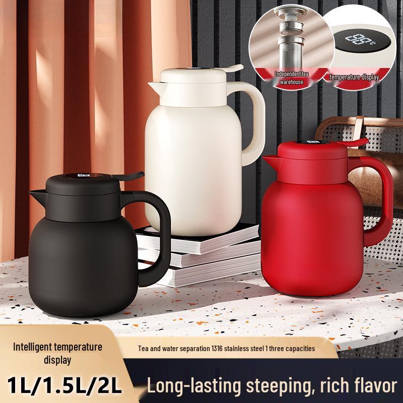 Large Capacity Insulated Stainless Steel Teapot with 316 Inner Liner - High Temperature Resistant for Home Use