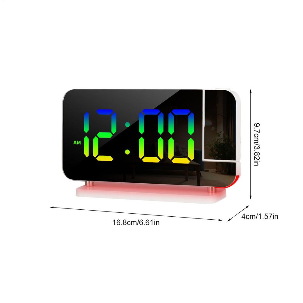 

LED Projector Electronic Clock RGB Colorful Night Light Alarm Clock Digital Display Alarm Clock adjustable Brightness Clock белый