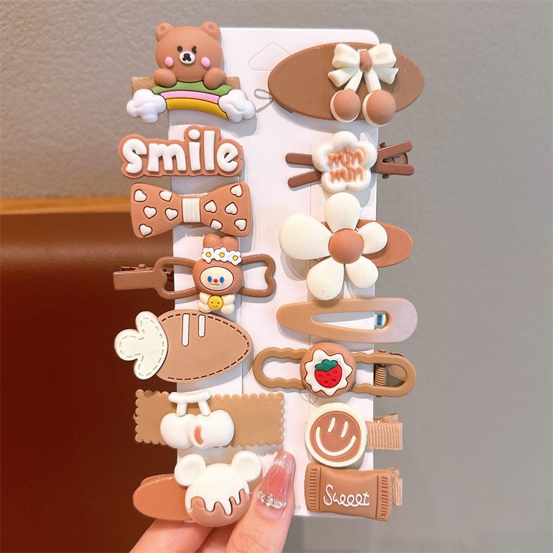 Little Girl Hair Clips Cute Bear Hair Accessories Hair Barrettes For Baby Toddler Teens Women Kids Cute Vivid Birthday Present Set