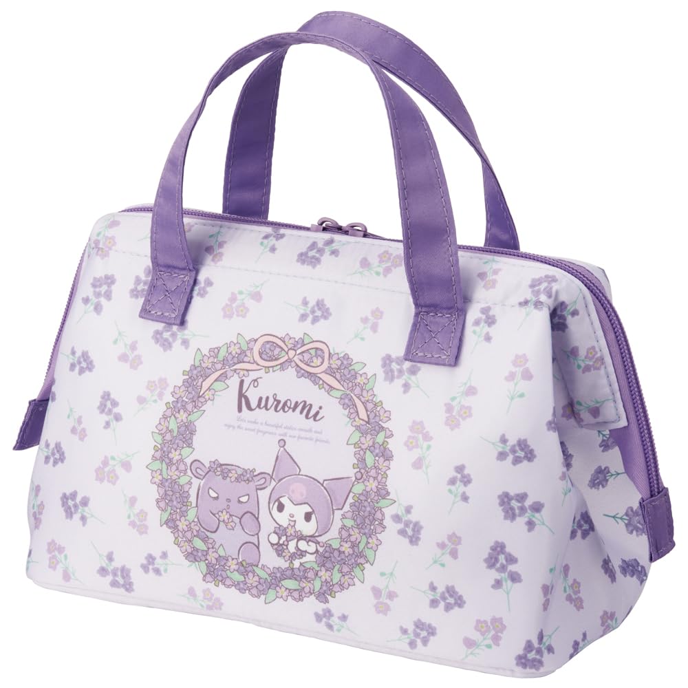 Skater Lunch Clasp Flower Bag, Insulated, Closure, Women's, Sanrio, Kuromi, Wreath, KGA1-A