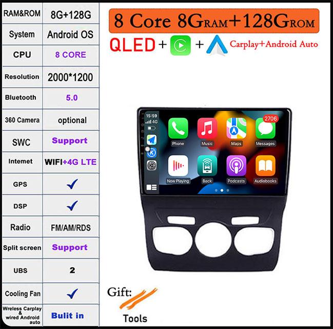 10.1'' Android 14 For Citroen C4 C4L DS4 2013 - 2016 Car Acesssories Navigation GPS Car Radio Multimedia Video Player 4G LTE