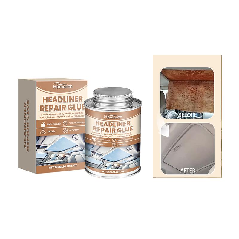 Dachhimmel-Reparaturkleber 125 ml, flexibler Autodachhimmel-Kleber, transparenter Polsterkleber für Autos, mit Pinsel, geeignet für Automobile