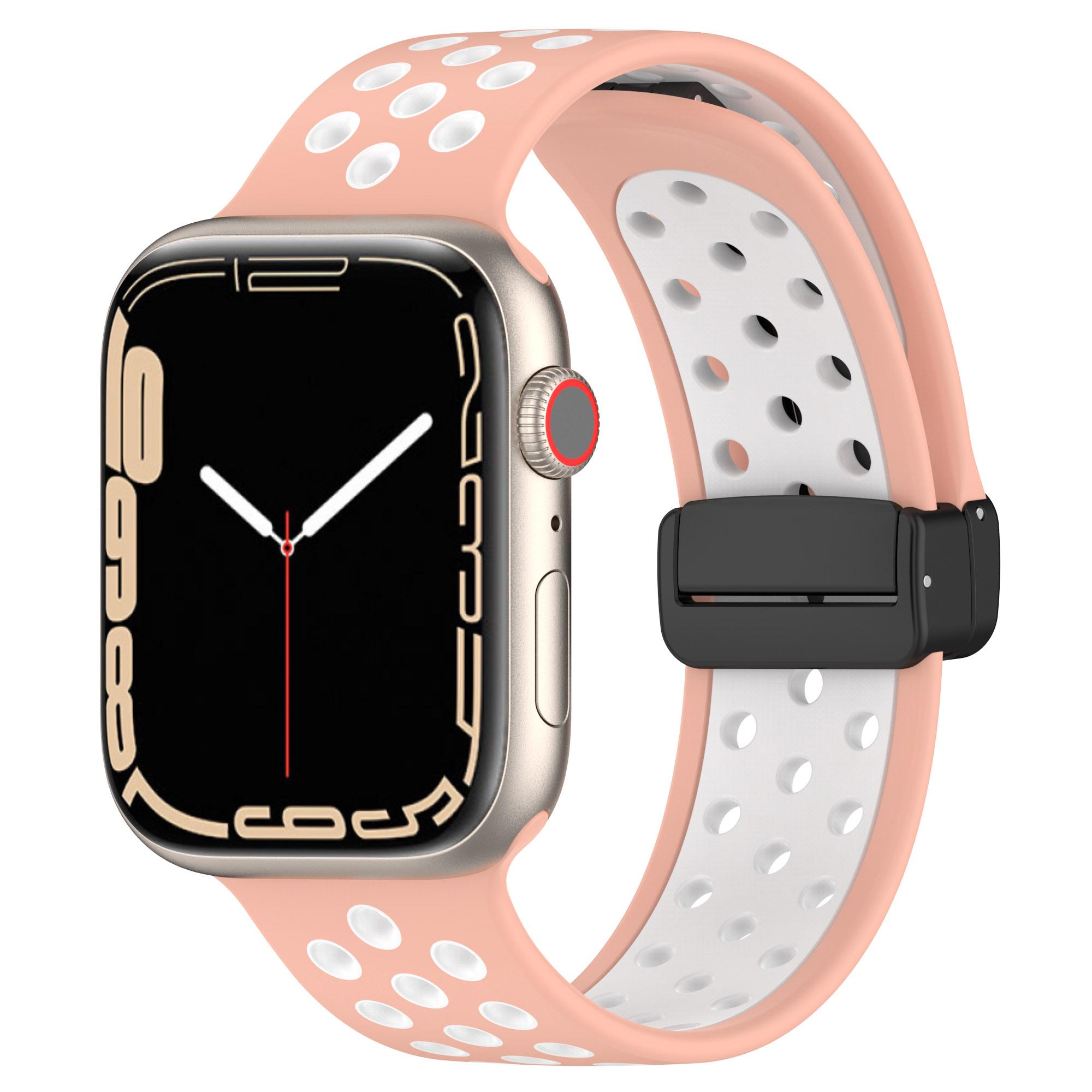 

For Apple Watch Series 10 46mm/Ultra 2 Ultra 49mm/Series 9 8 7 45mm/6 5 4 SE (2023) SE (2022) SE 44mm/3 2 1 42mm Strap Breathable Watch Band Black/Lime