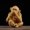 Estatua de Animales de los Tres Monos No Mires No Escuches No Digas Talla en Boj Artesanía Creativa de Talla en Madera Decoración de Coche