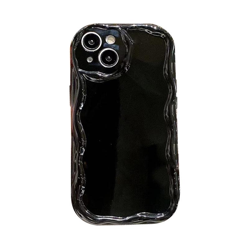 Transparent Solid Color Silicone Mobile Phone Case For Iphone16Promax Fine Hole Cream Wind Apple 17 Anti-Drop 14 Soft