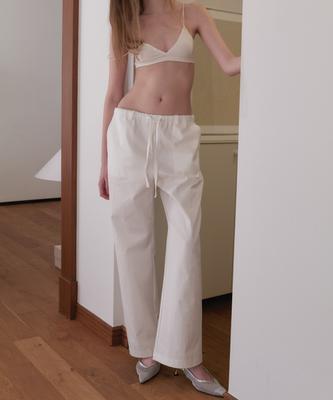 Aente Low-Rise String Pants - Ivory